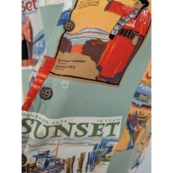 Vintage Reyn Spooner Hawaiian Button Up Shirt Men Size M Sunset Magazine USA Y2K - Picture 3 of 9